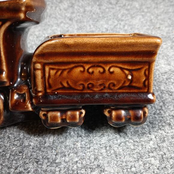 Vintage McCoy Ceramic Train Desk Organizer Business Card Holder - Picture 8 of 9